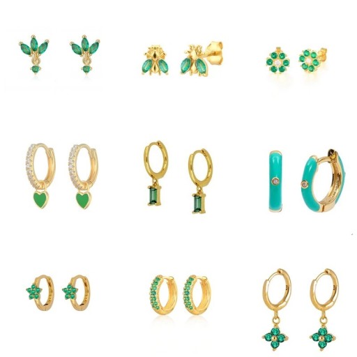 Brincos femininos com zircónias G641