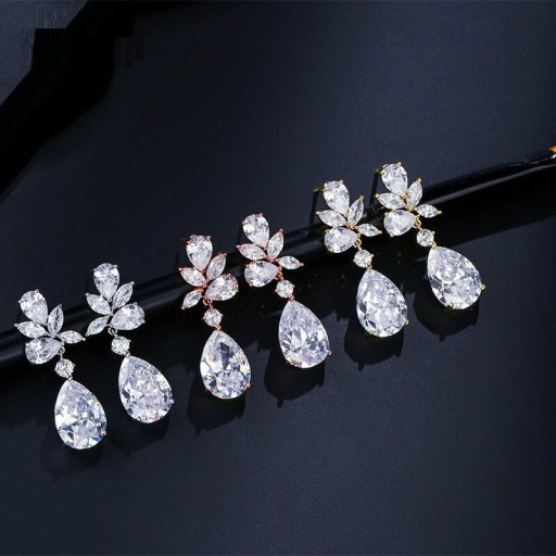 Brincos pendentes femininos com cristais G1241