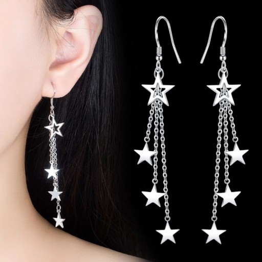 Brincos pendentes femininos com estrelas A3166