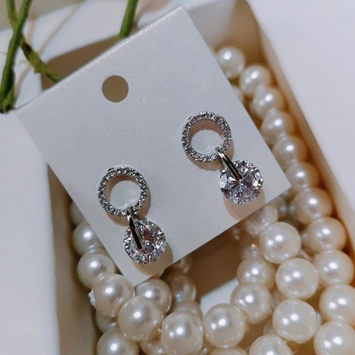 Brincos pendentes femininos com zircões G638