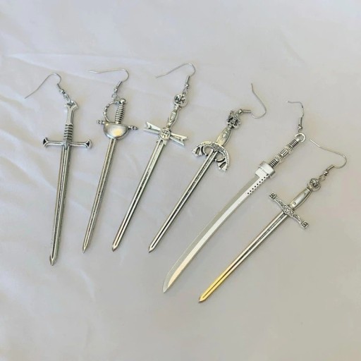 Brincos pendentes femininos espada G596