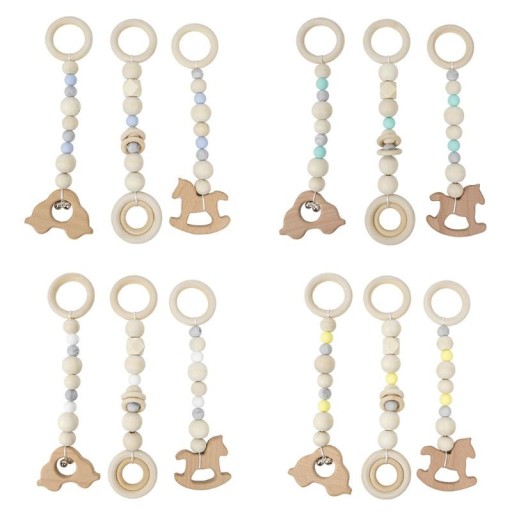 Brinquedo de madeira suspenso 3 pcs