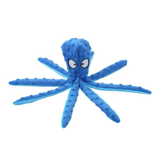 Brinquedo de peluche a apitar para cães 32×8 cm Polvo Brinquedo interativo com som Brinquedo de peluche resistente para mastigar e buscar