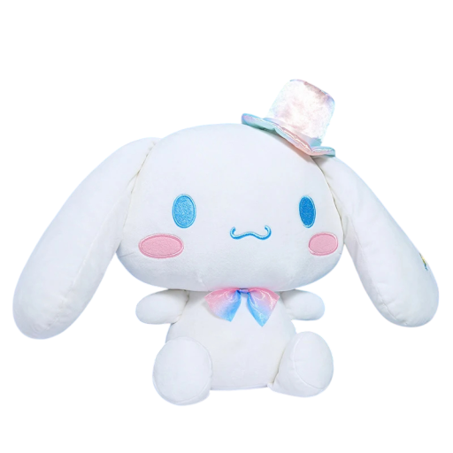 Brinquedo de peluche Cinnamoroll com chapéu 25 cm Figura adorável Decoração Companheiro macio e carinhoso Personagem Sanrio Presente original