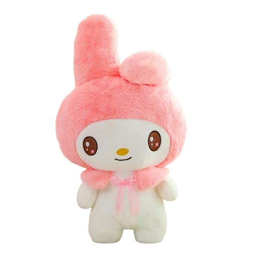 Brinquedo de peluche My Melody 55 cm Animal rosa adorável Brinquedo macio para crianças Amigo carinhoso Decoração de quarto Presente para meninas