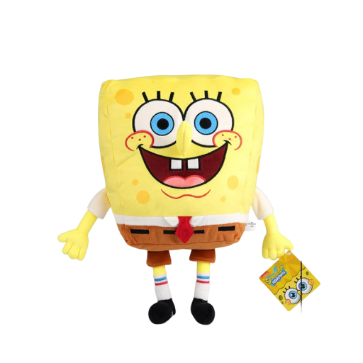 Brinquedo de peluche Spongebob 30 cm Personagem da série animada Peluche macio para crianças Decoração para o quarto Presente para fãs de personagens de desenhos animados