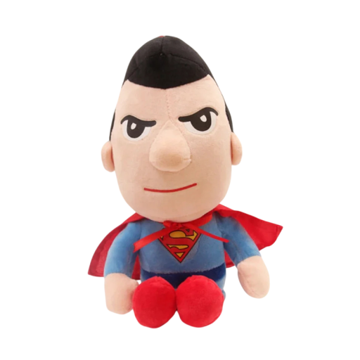 Brinquedo de peluche Superman 27 cm Herói da banda desenhada DC Comics Decoração para prateleira Peluche amoroso para crianças Souvenir de colecionador Presente
