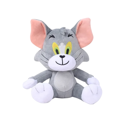 Brinquedo de peluche Tom e Jerry 18 cm Gato Tom Pequena figura macia Brinquedo infantil Decoração Companheiro carinhoso Presente original Cartoon Network