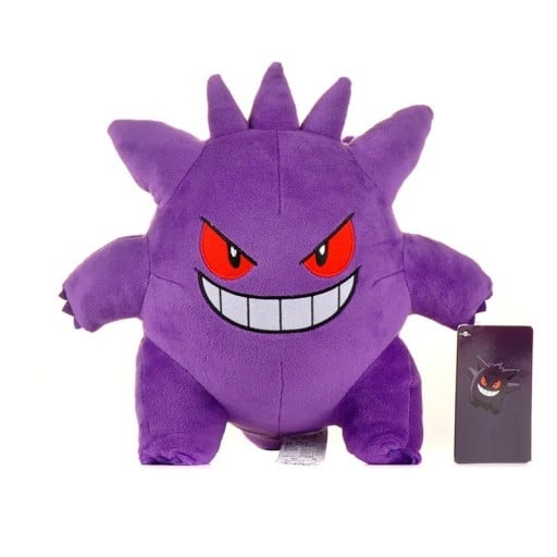 Brinquedo de pelúcia Gengar 24 cm Personagem de Pokémon Peluche macio para crianças e colecionadores Decoração Presente para fãs de jogos e anime japoneses