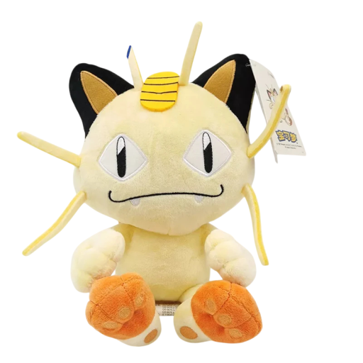 Brinquedo de pelúcia Pokémon Meowth 20 cm Peluche colecionável macio para crianças e fãs de Pokémon Decoração Brinquedo de quarto Para aconchegar