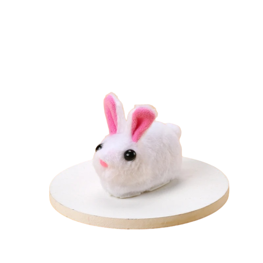 Brinquedo interativo para gatos em forma de mini coelho Brinquedos de pelúcia auto-reproduzidos Brinquedos elétricos móveis para gatos Coelho