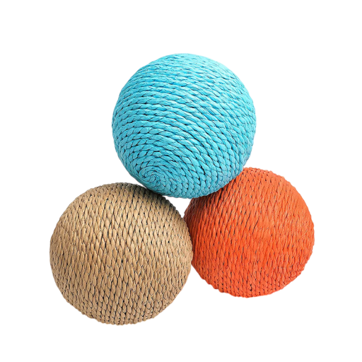 Brinquedo para gatos 10 cm Bola de sisal Brinquedo natural de sisal para gatos Bola resistente para brincar e arranhar Brinquedo estimulante para gatos