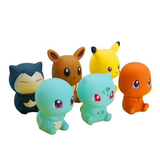 Brinquedos de borracha para crianças na banheira Pokémon 6 pcs 5 cm Brinquedos de água Personagens adoráveis de Pokémon Diversão no banho Conjunto para crianças