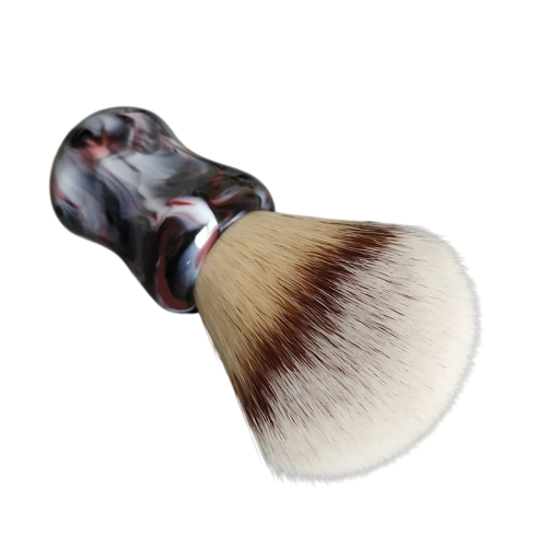 Brocha de afeitar 26 x 55 mm Cerdas sintéticas Mango de resina 38 x 46 mm Brocha de afeitar para afeitado en húmedo Crema y jabón