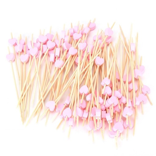 Brocheta de bambú con corazón 100 uds