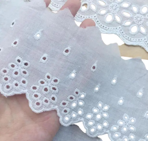 Broderad spetsband med blommotiv 91 cm Bredd 7 cm Polyester dekoration spets för sömnad dekoration av kläder textildekorationer