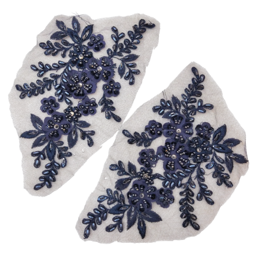 Broderie en dentelle avec motif floral 12 x 22 cm 1 paire Application brodée décorative pour robes vêtements accessoires de mode et créations