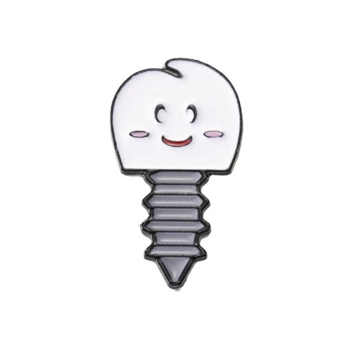 Broš pin zub s úsmevom kovový biely odznak na oblečenie batoh tašku klobúk roztomilý doplnok každodenné nosenie