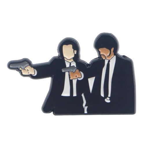 Broșă film cu motiv Pulp Fiction cca 2,1 x 3,3 cm insignă colorată desenată pentru jachetă rucsac accesoriu de costum pentru fanii filmului
