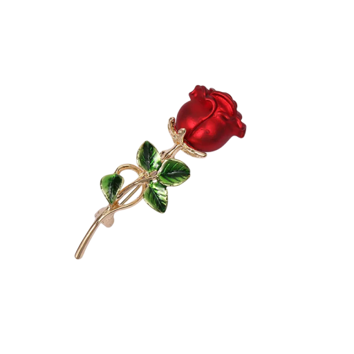 Broșă florală trandafir cca 5,5 x 1,7 cm insignă decorativă elegantă aspect metalic accesoriu pentru îmbrăcăminte rever cadou pentru femei