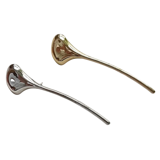 Broșă în formă de frunză vintage lucioasă cca 10,7 cm accesoriu metalic pentru costum rochii corsaj bijuterie elegantă