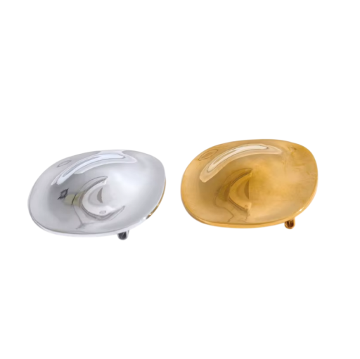 Broșă mare minimalistă, formă ovală, cca 4,7 × 4,6 cm, oțel inoxidabil, accesoriu pentru îmbrăcăminte, rever, rucsac, bijuterie