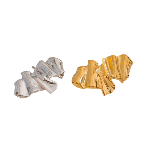 Broșă metalică pin geometrie abstractă bijuterie la modă design metalic lucios accesoriu pentru îmbrăcăminte rever palton rucsac