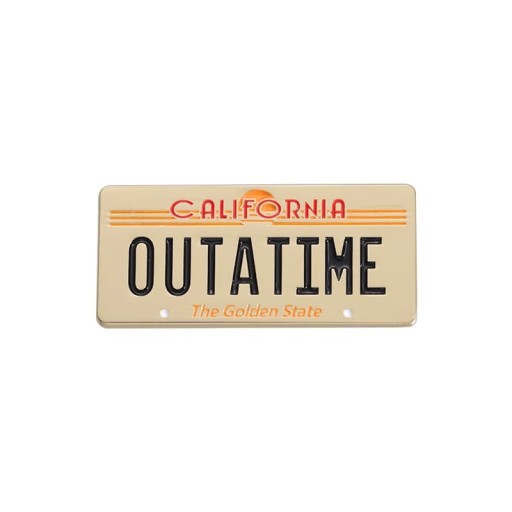 Broșă metalică SPZ OUTATIME California cca 1,8 x 4,1 cm bej insignă pentru îmbrăcăminte rucsac geantă accesoriu decorativ