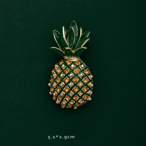 Broșă modă cu mâncare 1–7,3 cm Motive fructe și snacks-uri Popcorn ananas fasole Aliaj de zinc cu pietricele Accesoriu decorativ