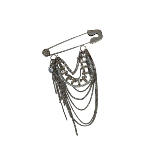 Broșă modernă cu lanțuri pe prindere Design cu lanțuri multiple Accesoriu metalic elegant din aliaj de zinc pentru femei