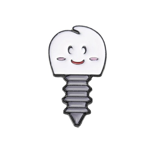 Broșă pin dinților cu zâmbet, insignă metalică albă pentru îmbrăcăminte, rucsac, geantă, pălărie, accesoriu drăguț pentru purtare zilnică