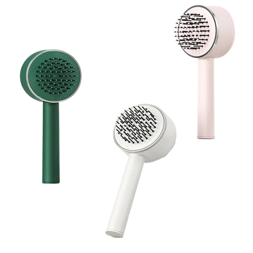 Brosse à cheveux auto-nettoyante 3,5 x 7,9 x 19,8 cm Peigne de massage avec nettoyage coulissant Brosse antibactérienne antidérapante