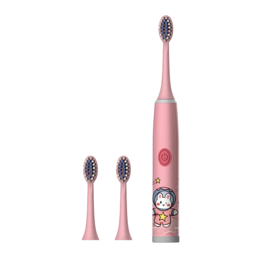 Brosse à dents électrique pour enfants avec design spatial Brosse à dents électrique douce avec des animaux pour enfants avec 3 têtes de rechange Brosse étanche fonctionnant sur piles AA avec des astronautes IPX7