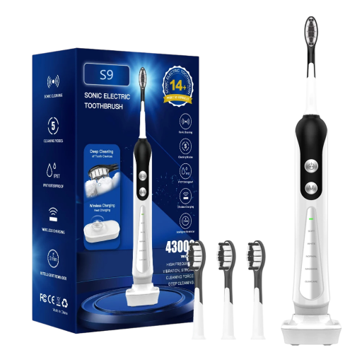 Brosse à dents électrique sonique 5 modes Rechargeable USB sans fil Brosse automatique ultrasonique étanche Blanchiment des dents Soins