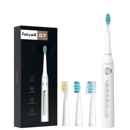 Brosse à dents électrique sonique USB rechargeable Étanche IPX7 Brosse à dents électronique Têtes de rechange pour adultes Charge rapide Ergonomique