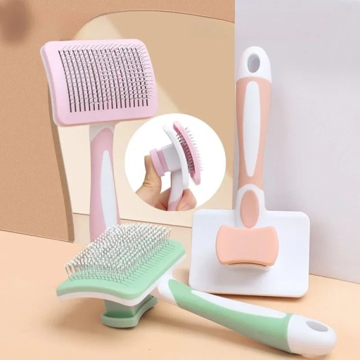 Brosse autonettoyante pour chiens et chats Brosse unilatérale pour enlever les poils pour chiens et chats 16,5 x 7,9 cm