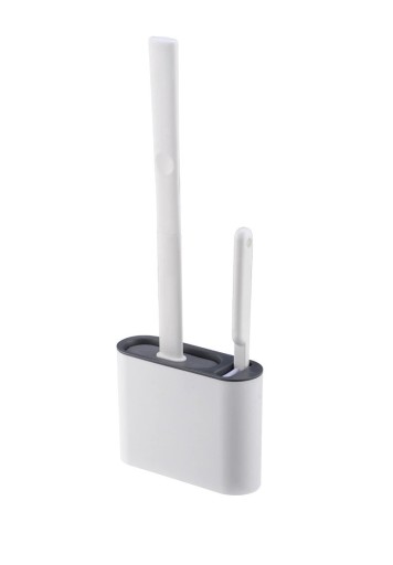 Brosse en silicone avec brosse pour WC