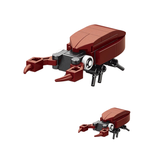 Brown Beetle Building Set 7.4 x 3.4 x 2.8 cm 37 Pieces Colourful Plastic Beetle Model Creative Decoration with Prominent Claws