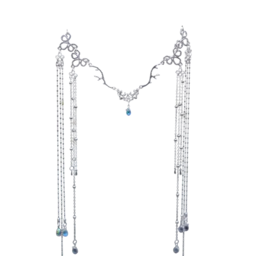 Bruidsdiadeem met kettingen Handgemaakt kristallen hoofdsieraad Tiara met stenen Lange hangers haaraccessoire