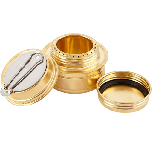 Brûleur à alcool avec régulation de flamme Brûleur en métal avec poignée pliable Régulation de température variable Brûleur à alcool doré pour usage en laboratoire