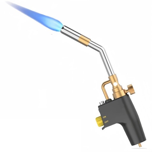Brûleur à gaz propane professionnel 27 cm Température jusqu'à 2000 °C Grillade Soudage Cuisine Corps en métal Flamme réglable Usage extérieur atelier