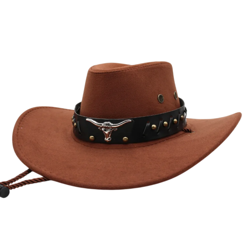 Brun western cowboyhat størrelse 56-58 cm stilfuldt tilbehør til karnevalsfest maskerade kostume cowboy vilde vesten