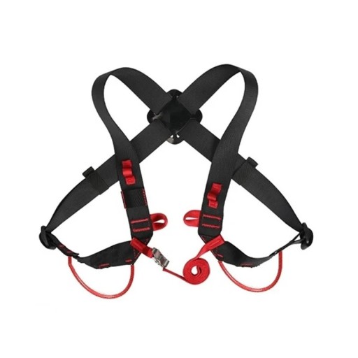 Brustsicherheitsgurt für das Klettern mit verstellbaren Gurten, Metallverschluss und zentralem Ring für das Outdoor-Klettern und Sichern