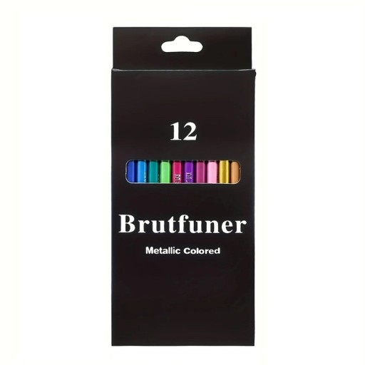 Brutfuner Metallic Coloured Pencils 12 pcs Set of Drawing Pencils with Soft Core For Adults Beginner Artists Creativity Drawing Art
