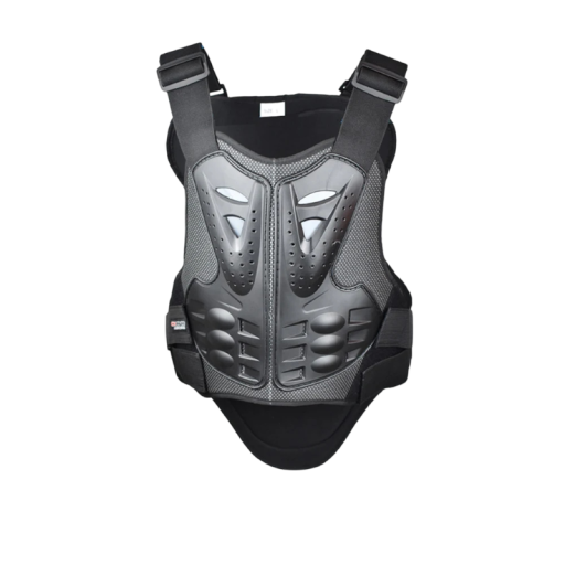Bryst- og rygbeskytter til voksne størrelse L beskyttelsesvest længde ryg 57 cm taljemål 94–113 cm sort til motocross