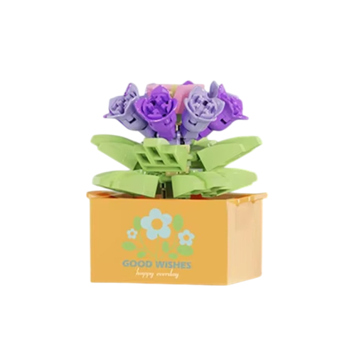 Buchetă de flori Hyacint 4,9 x 4,6 x 5,8 cm 95 buc Mini micro construcție Blocuri florale DIY set pentru copii și adulți Decorație creativă cadou