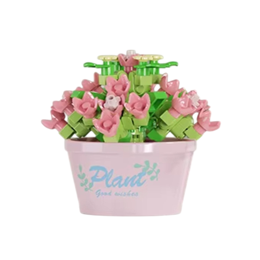 Buchetă de flori Lotos 5,3 x 5,3 x 5,7 cm 108 buc Mini construcție micro cărămizi DIY set de flori pentru copii și adulți Cadou creativ decorare