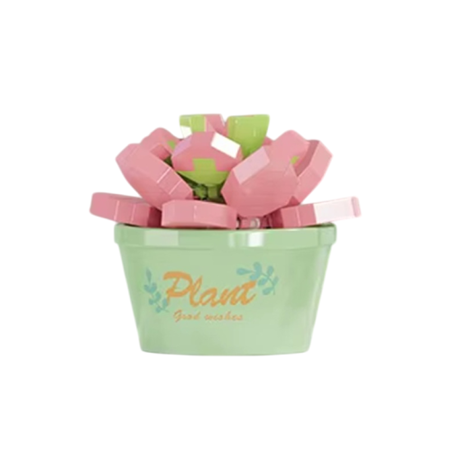Buchetă de flori Sukulent 5,3 x 5,3 x 4,8 cm 97 buc Mini set de construcție micro cărămizi DIY blocuri florale set creativ pentru copii și adulți decorațiune cadou