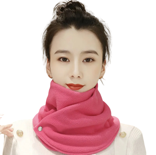 Bufanda de mujer con broche Cuello térmico de poliéster Accesorio elegante de un solo color para el invierno Bufanda cómoda de invierno con cierre de broche