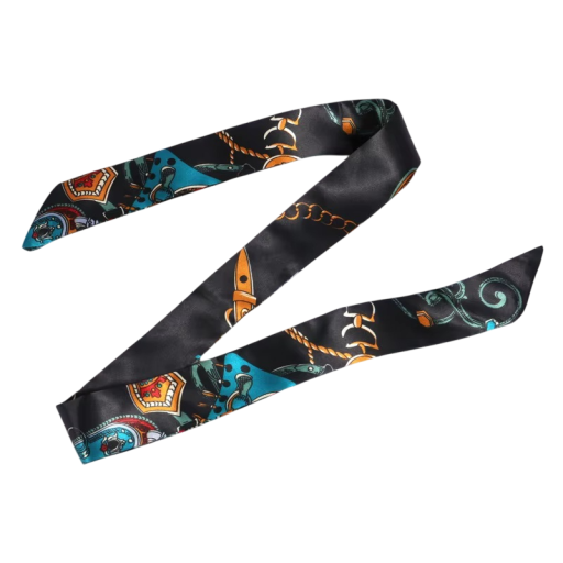 Bufanda de mujer moderna 4 × 100 cm Pequeña larga delgada accesorio de moda multifuncional Bufanda para la cabeza Diadema para el cabello Adorno de bolso